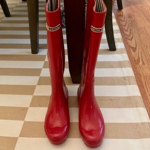 Henri Bendel Red Rain Boots size 8